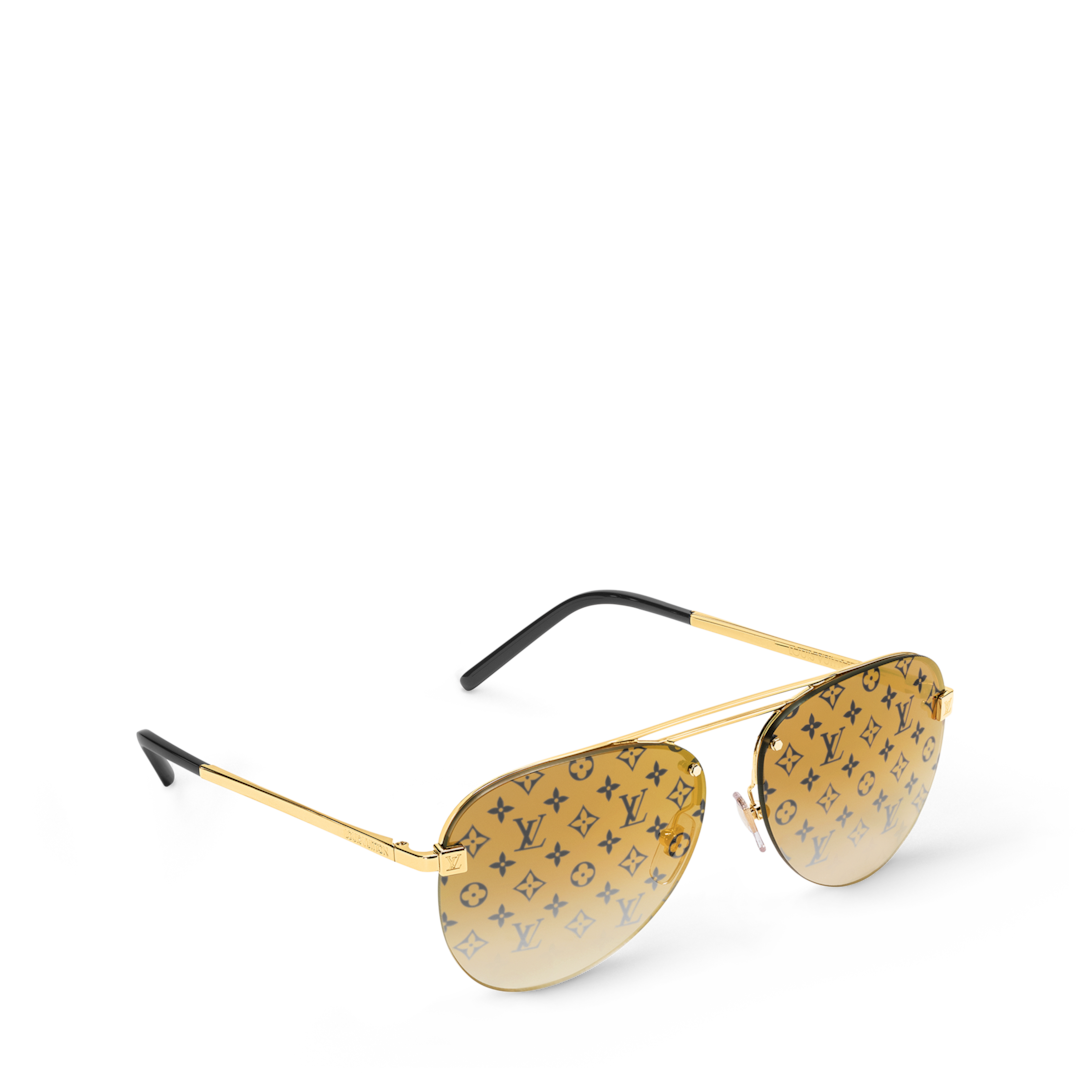 Louis Vuitton アビエーターサングラス ゴールド Louis Vuitton アビエーターサングラス ゴールド Clockwise